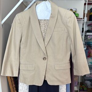 Ann Taylor Beige Blazer with Button Closure